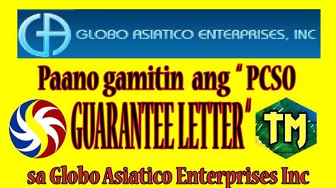 PCSO Guarantee Letter sa Globo Asiatico .